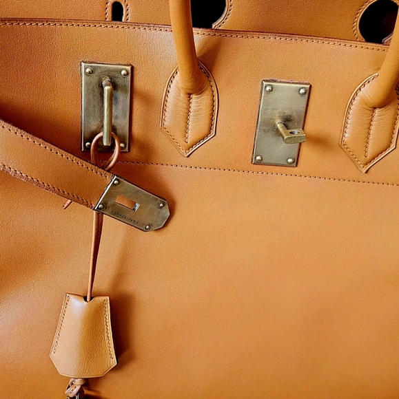 Hermes Natural Hide Leather HAC Birkin 50 Travel Bag - Picture 16 of 16